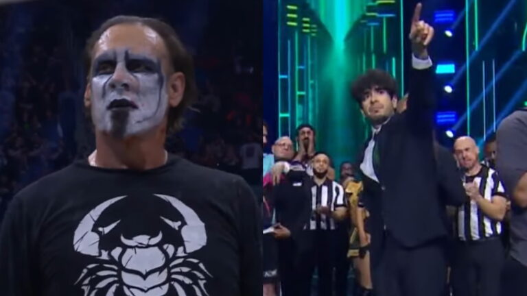 Sting and Tony Khan after AEW Revolution 2024