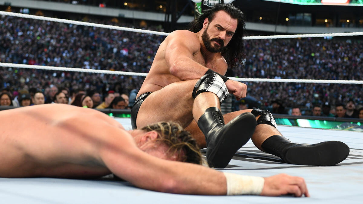 WWE's Drew McIntyre and Seth Rollins.