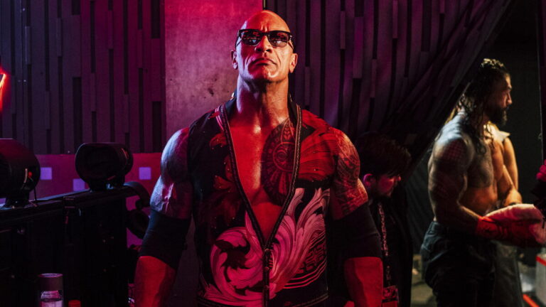 WWE legend The Rock backstage at WrestleMania 40