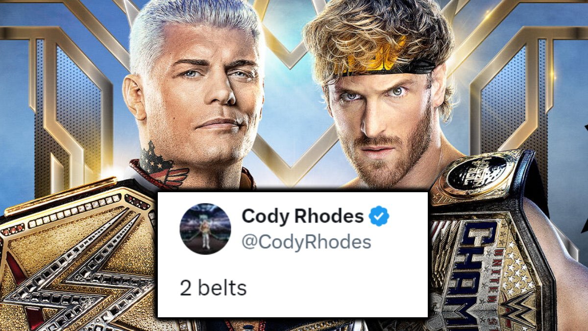 Cody Rhodes vs Logan Paul graphic for WWE King & Queen of the Ring
