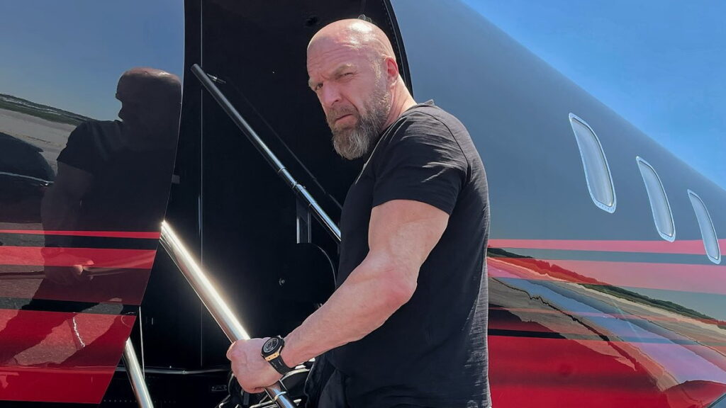 Triple H boarding the WWE jet