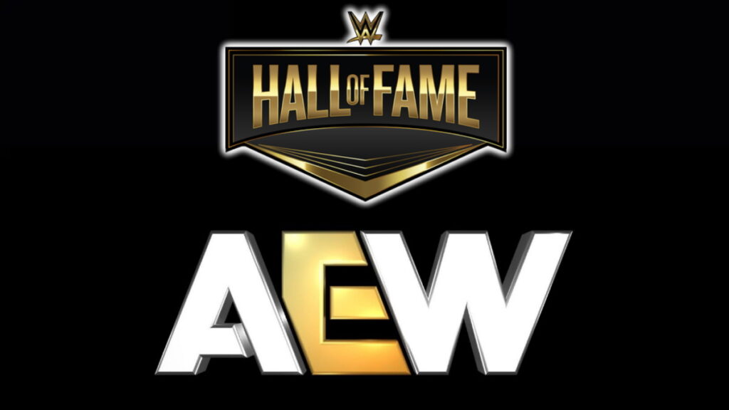 WWE Hall of Fame and AEW logos