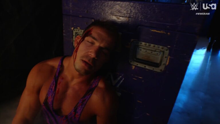 Chad Gable post-Wyatt Sicks attack on WWE Raw