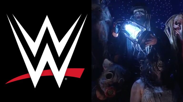 The WWE logo next to the Wyatt Sicks