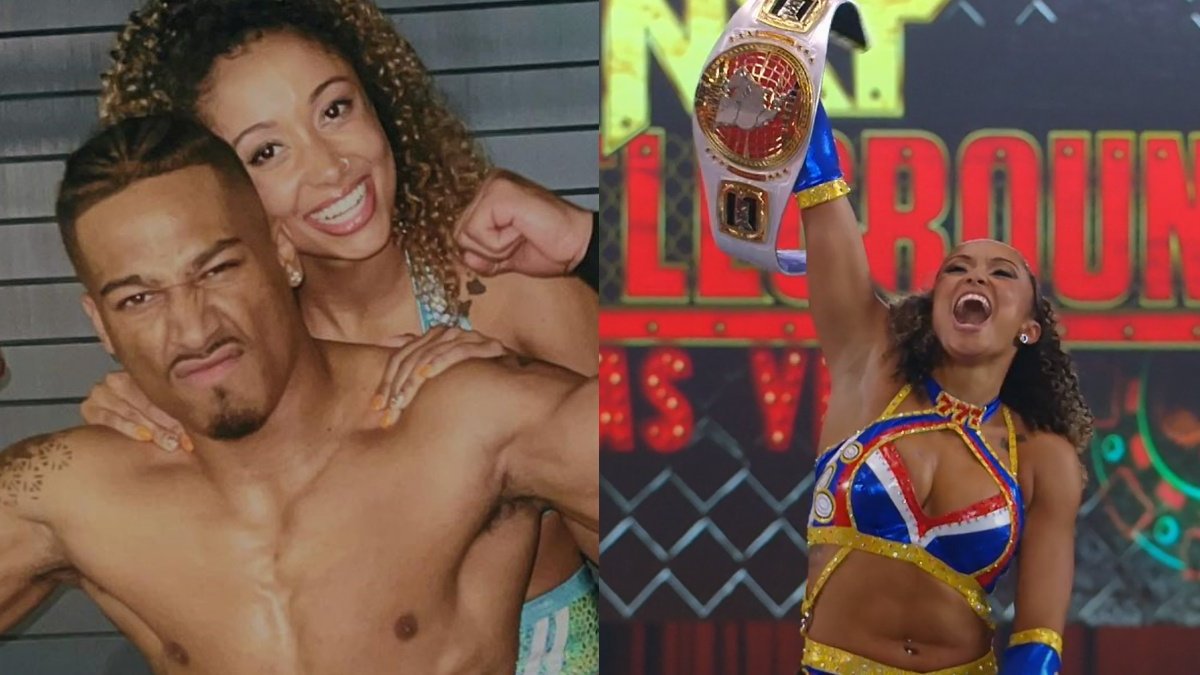 Image for article WWEs Carmelo Hayes Congratulates RealLife Girlfriend Kelani Jordan On Championship Win  https//wrestletalk.com/