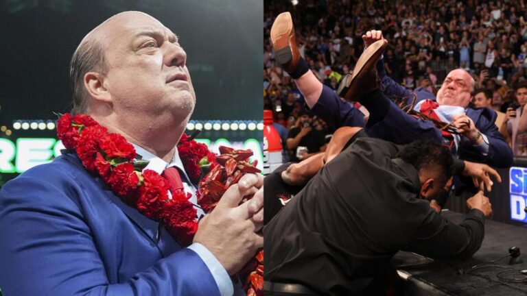 WWE Bloodline attacking Paul Heyman