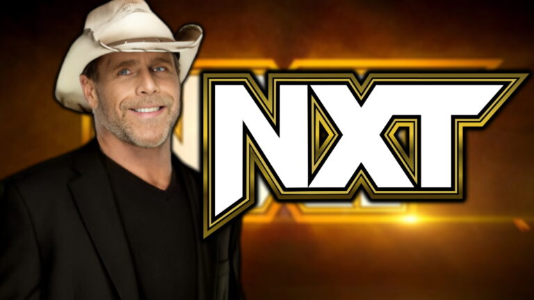 Shawn Michaels and the WWE NXT logo