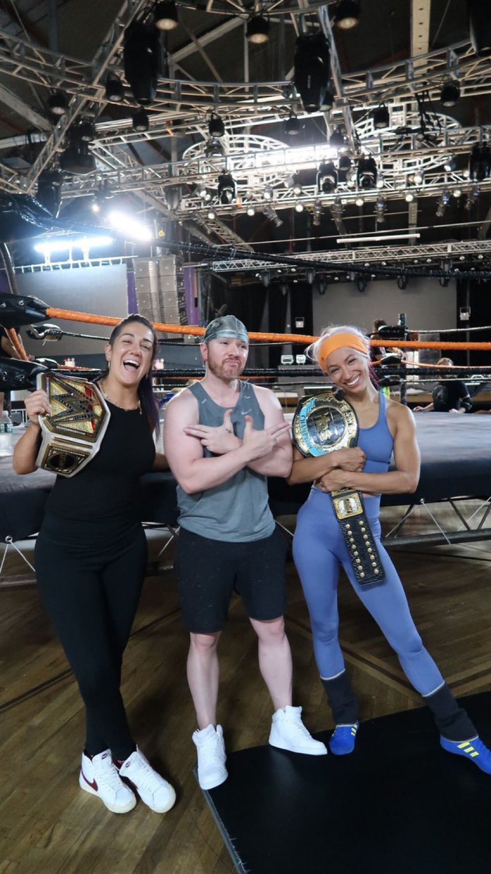 WWE & AEW Champions Pose Together With Title Belts - WrestleTalk