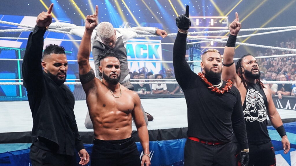 WWE Bloodline members Tonga Loa, Tama Tonga, Solo Sikoa and Jacob Fatu