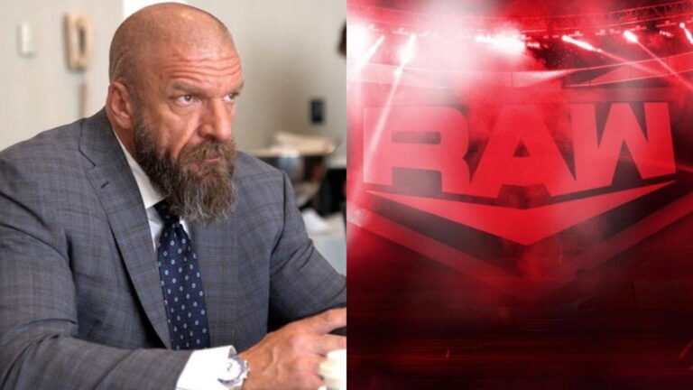 WWE Raw logo on the right with a photo of Paul 'Triple H' Levesque on the left.