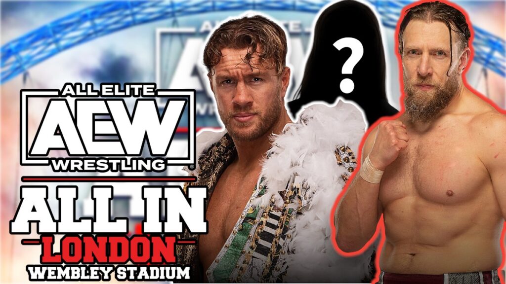 AEW All In London Wembley logo along with Bryan Danielson and Will Ospreay
