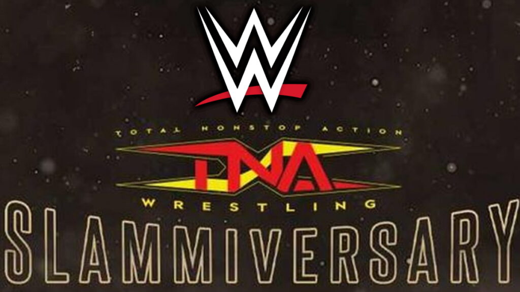 WWE logo above the TNA Slammiversary logo