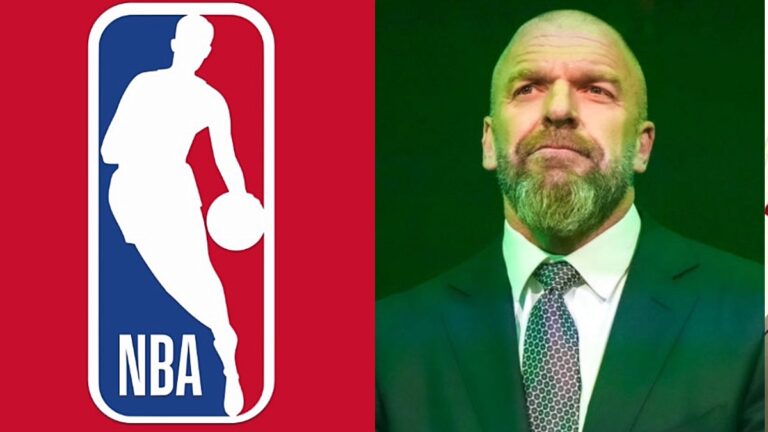 WWE CCO Triple H and the NBA logo