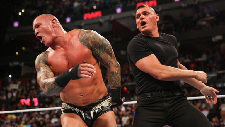 Gunther smacking Randy Orton WWE Raw August 19