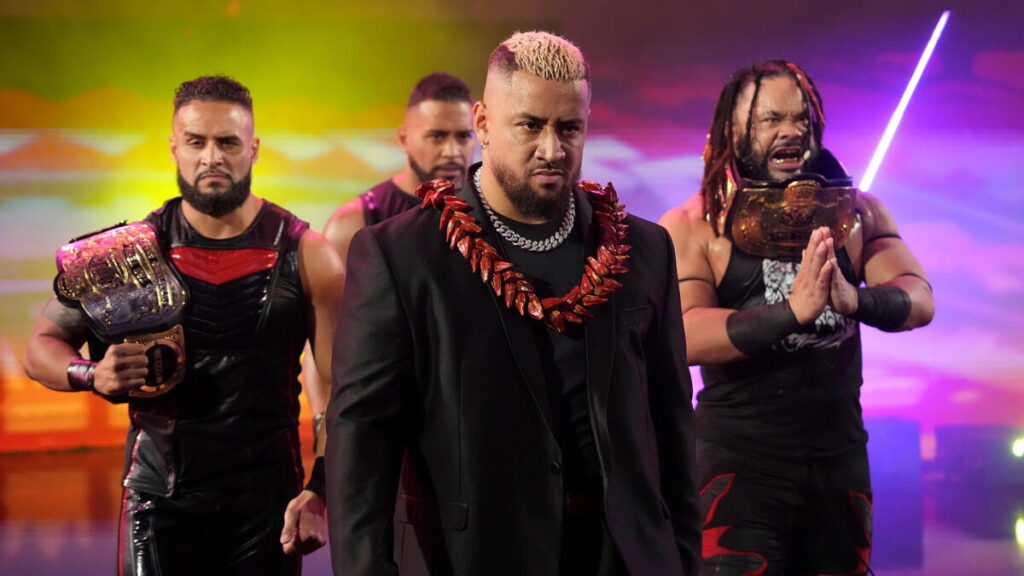 WWE Bloodline members Solo Sikoa, Tama Tonga, Tonga Loa and Jacob Fatu