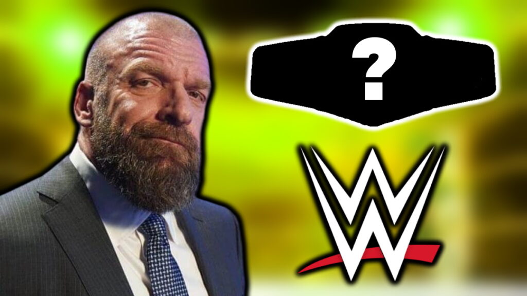 Triple H with the WWE logo and a championship belt