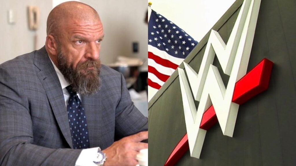 Triple H and the WWE logo