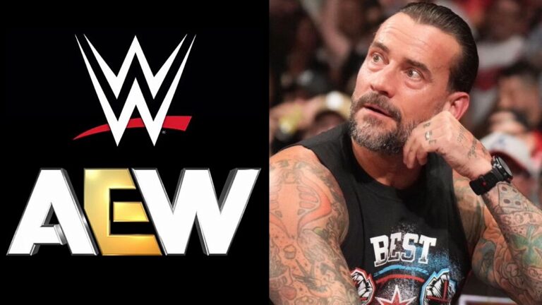 WWE & AEW logo next to CM Punk