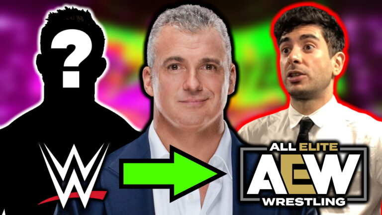 WWE logo, Shane McMahon and AEW CEO Tony Khan