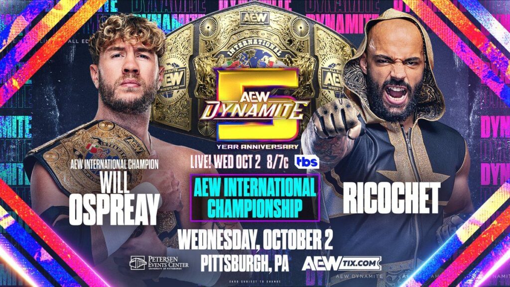 Ricochet vs WILL OSPREAY AEW Dynamite fifth anniversary