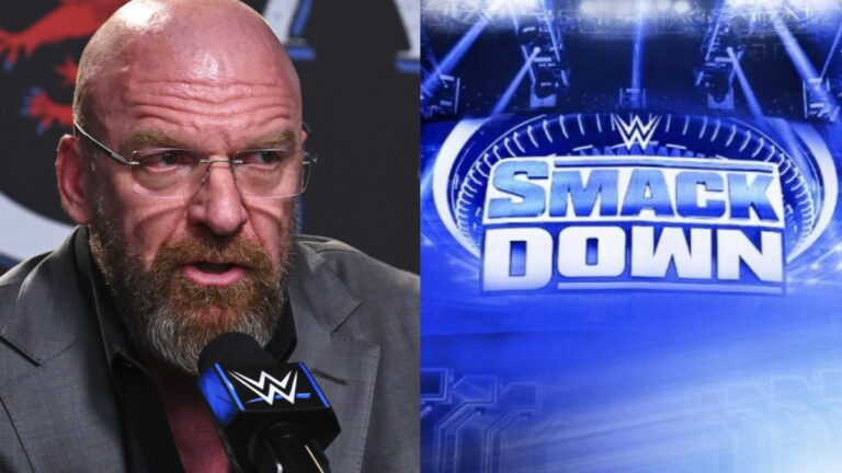 Triple H and the WWE SmackDown logo