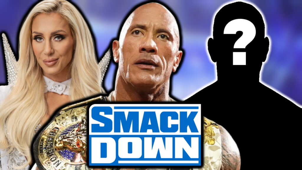 WWE SmackDown logo, The Rock and Charlotte Flair
