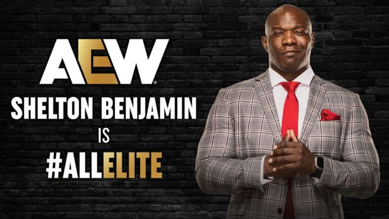 Former WWE star Shelton Benjamin official AEW signing graphic