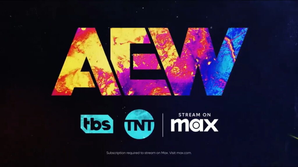 AEW logo along with TBS, TNT and Max logos