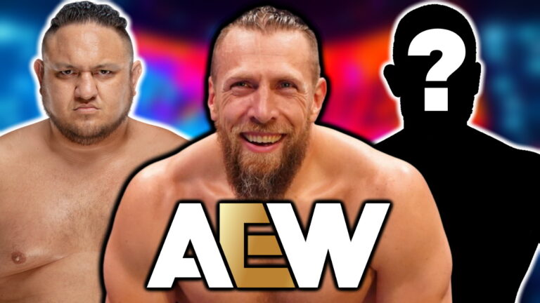 AEW logo with Bryan Danielson and Samoa Joe