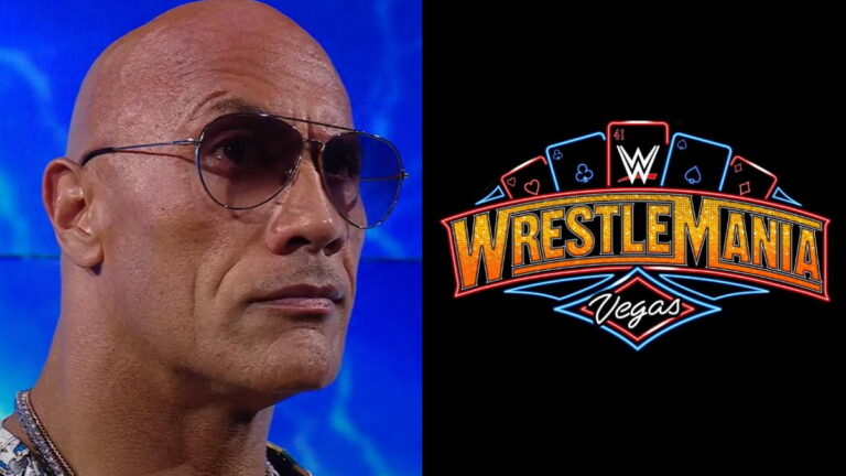 WWE star The Rock and the WrestleMania 41 logo