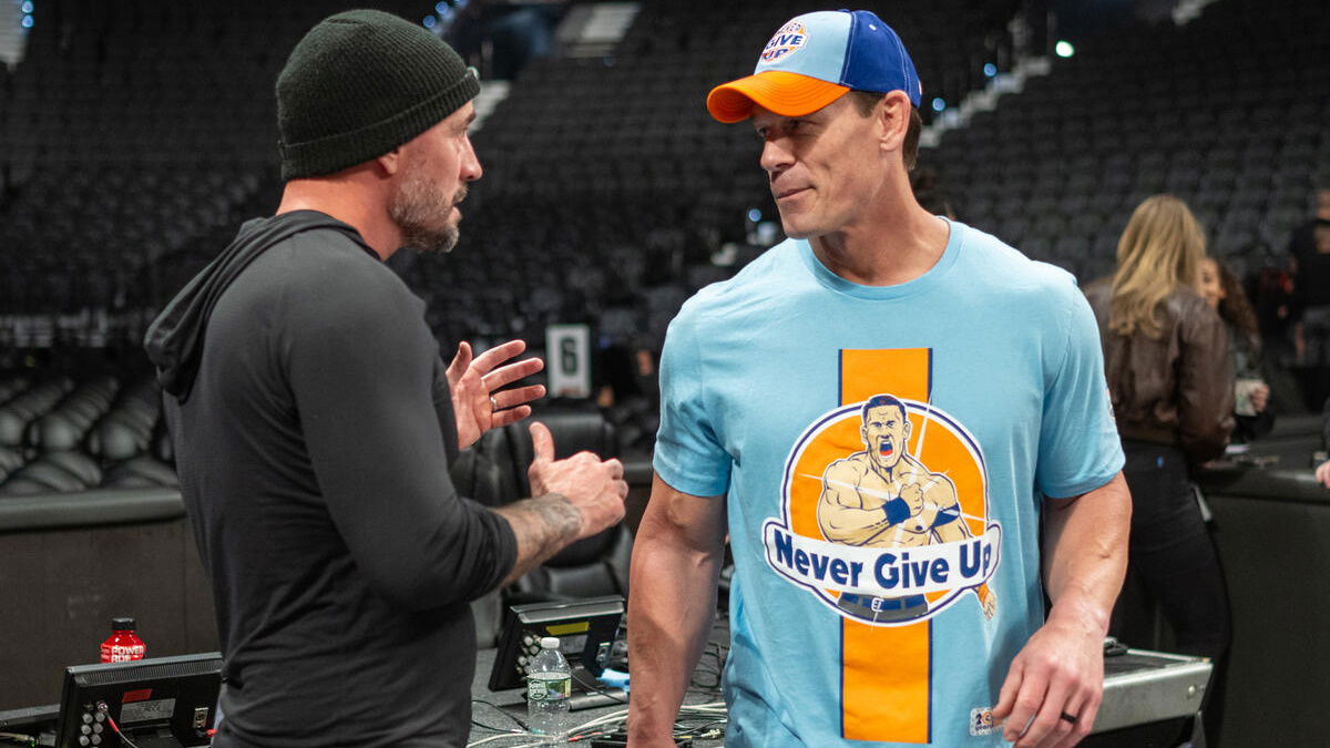 WWE stars CM Punk and John Cena