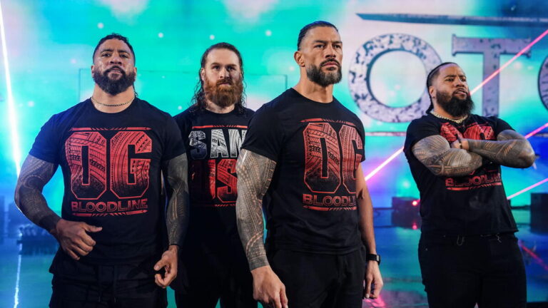 WWE's OG Bloodline members Roman Reigns, Sami Zayn and The Usos