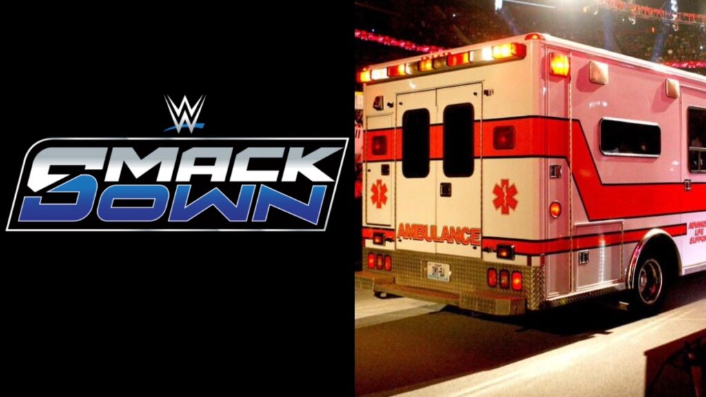 WWE SmackDown logo and ambulance