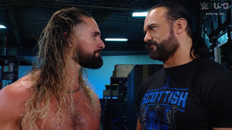 WWE stars Seth Rollins and Drew McIntyre