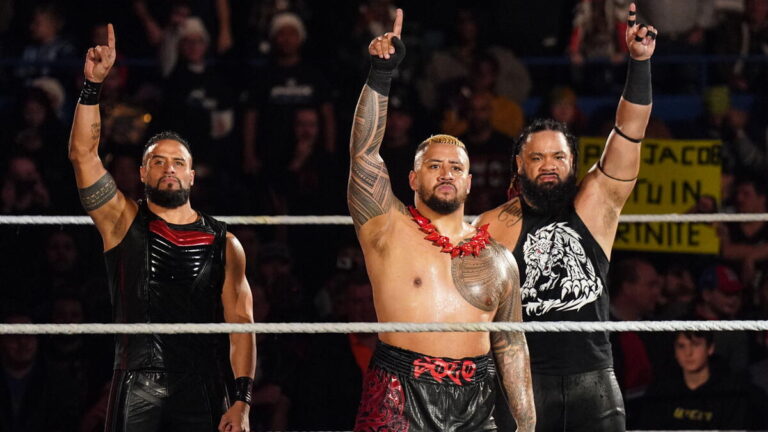 WWE Bloodline members Solo Sikoa, Tama Tonga and Jacob Fatu