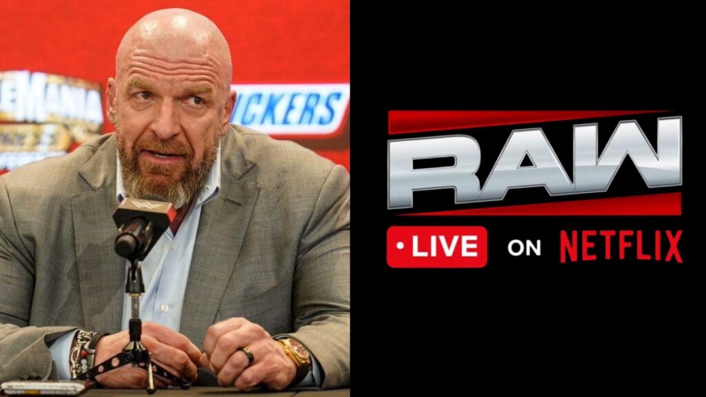 WWE CCO Triple H and WWE Raw on Netflix logo