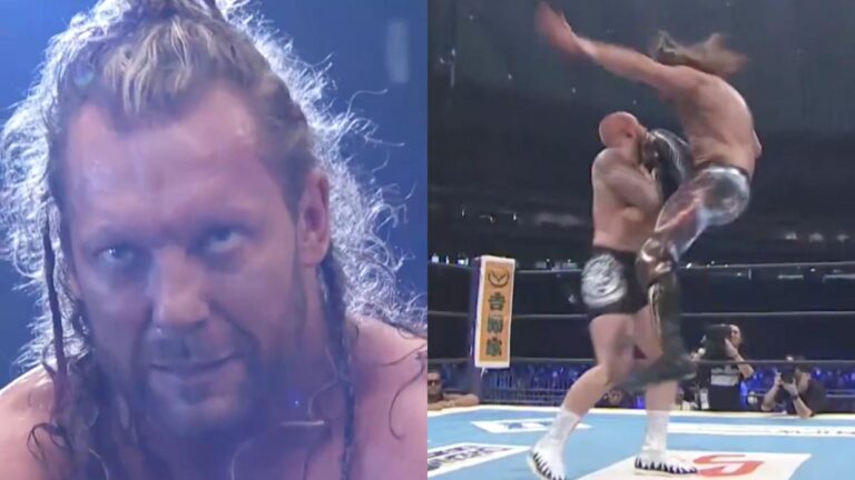 Kenny Omega hitting a v-trigger at wrestle dynasty