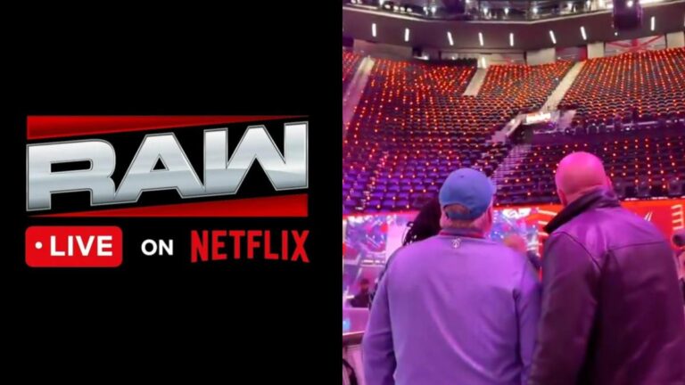 WWE Raw on Netflix logo, Triple H and Nick Khan