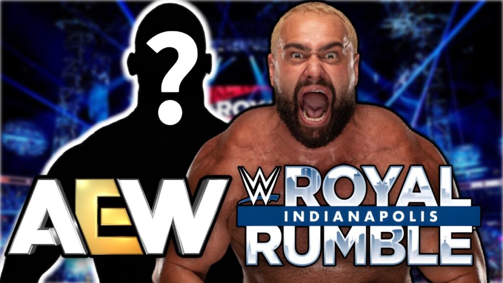 AEW and WWE Royal Rumble logos with Miro