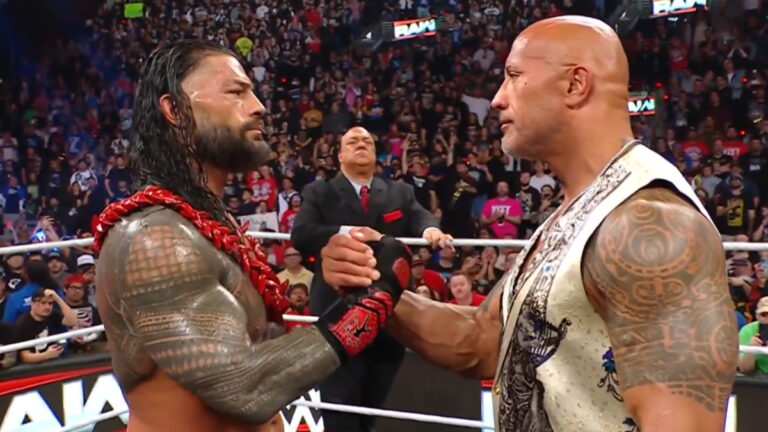 WWE stars Roman Reigns and The Rock
