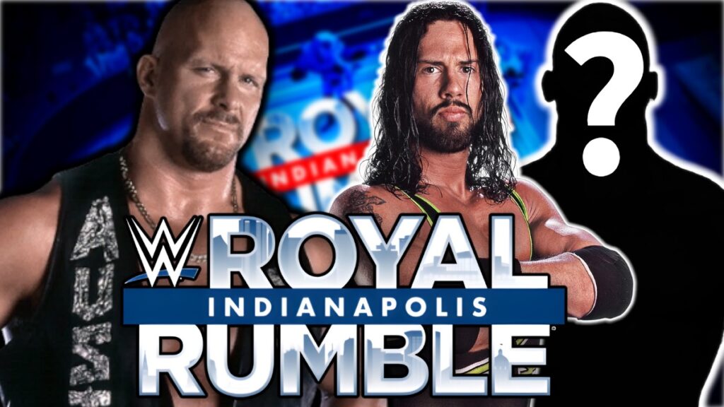 WWE's Stone Cold Steve Austin and X-Pac with Royal Rumble logo