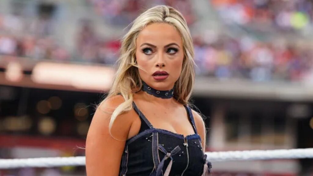 WWE star Liv Morgan looking serious at SummerSlam 2024