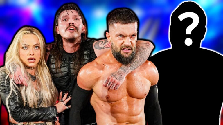 WWE Judgment Day members Liv Morgan, Dominik Mysterio and Finn Balor