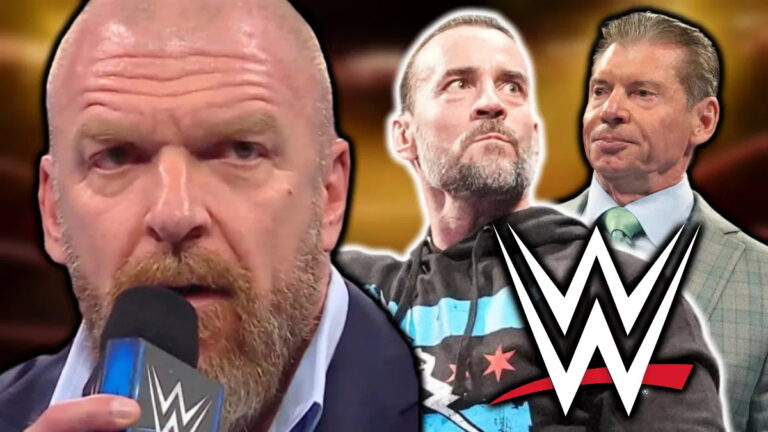 WWE logo, CM Punk, Triple H and Vince McMahon