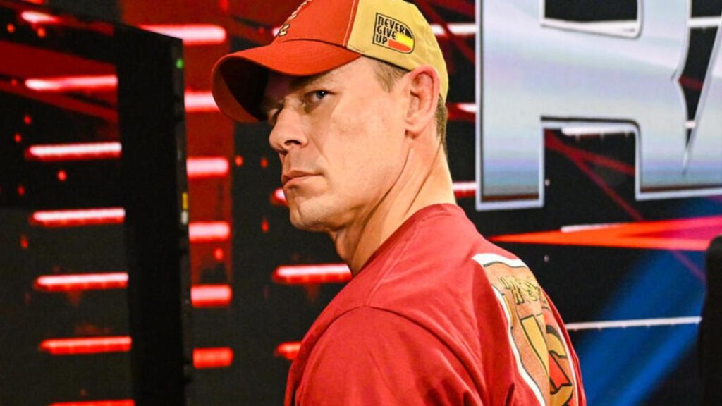 John Cena on the March 18 WWE Raw episode in Belgium.