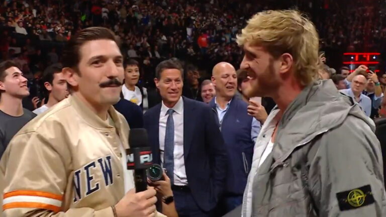 Andrew Schulz and Logan Paul on WWE Raw