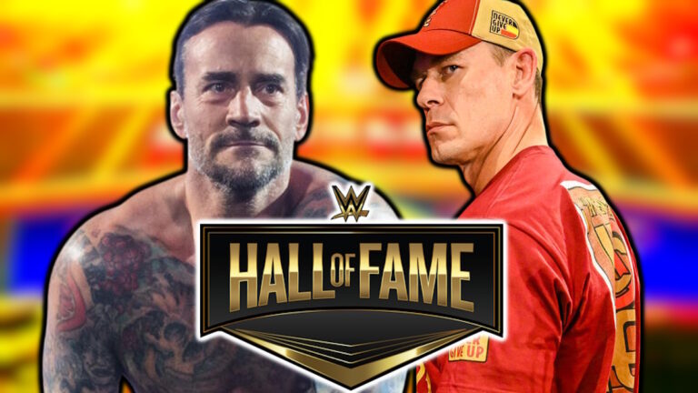 WWE Hall of Fame logo, CM Punk and John Cena