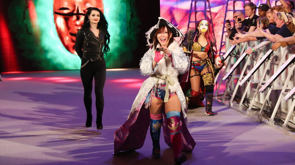 WWE stars Asuka, Paige (Saraya) and Kairi Sane