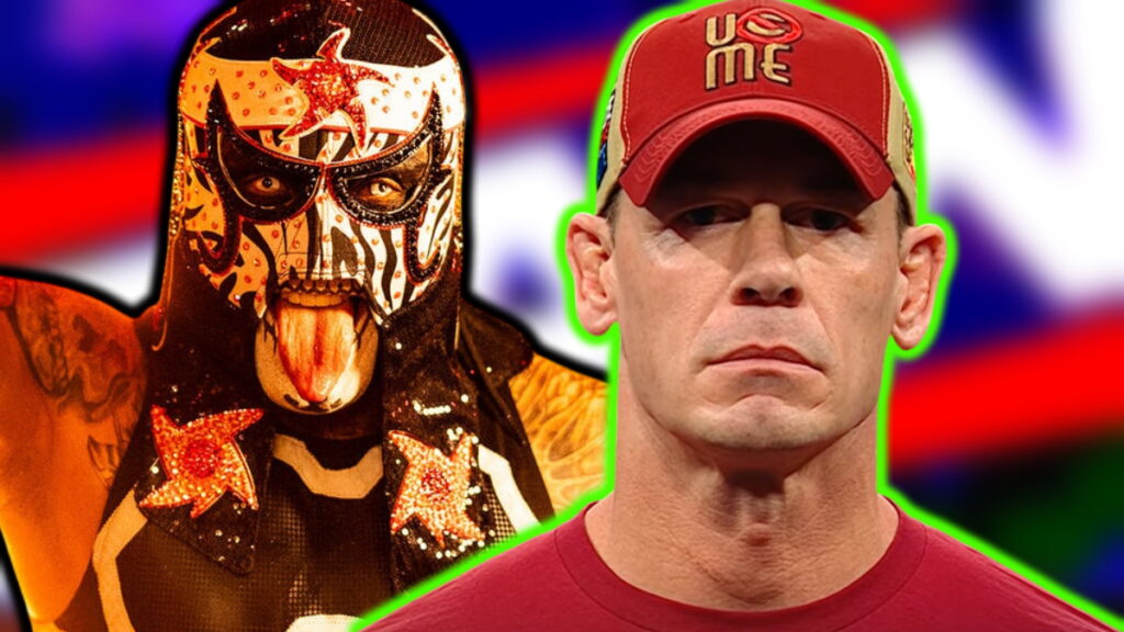 WWE Raw logo, Penta and John Cena