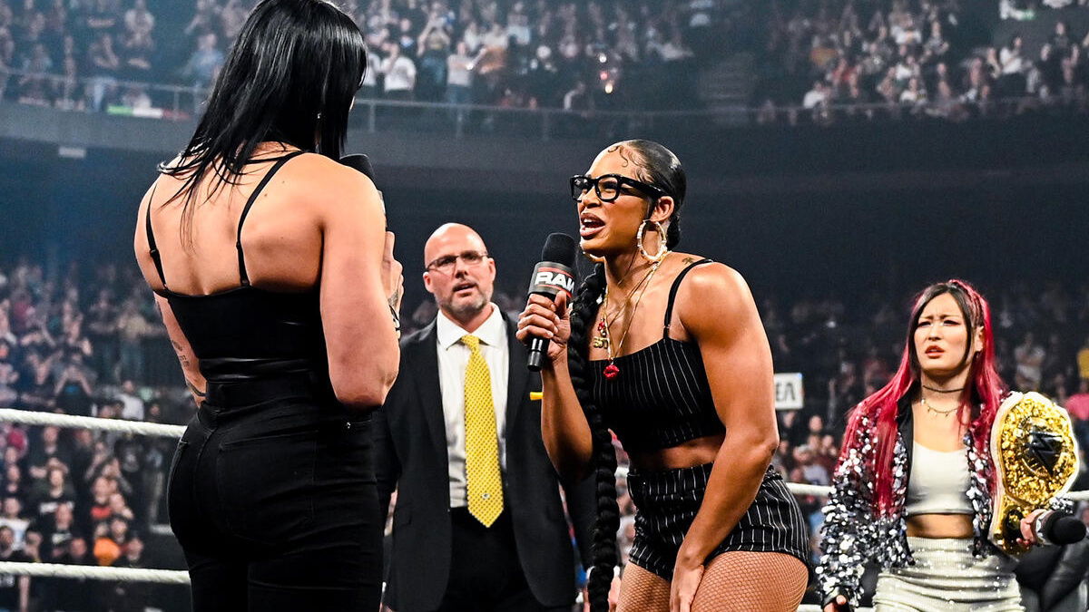 Bianca Belair Reacts To Rhea Ripley WWE Raw Contract Signing